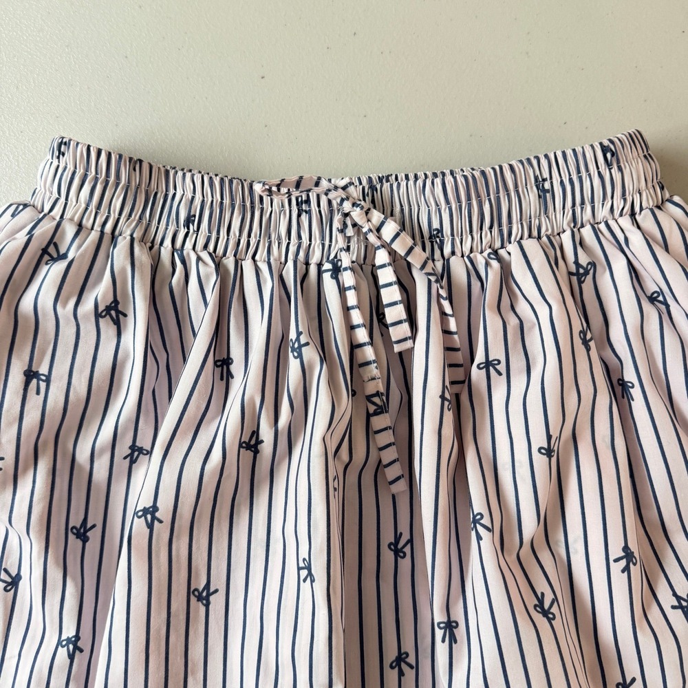 Cloud Ten Cottagecore Striped Bow Skort Pink Lace Trim Skirt Shorts XS NWOT New - Picture 3 of 9